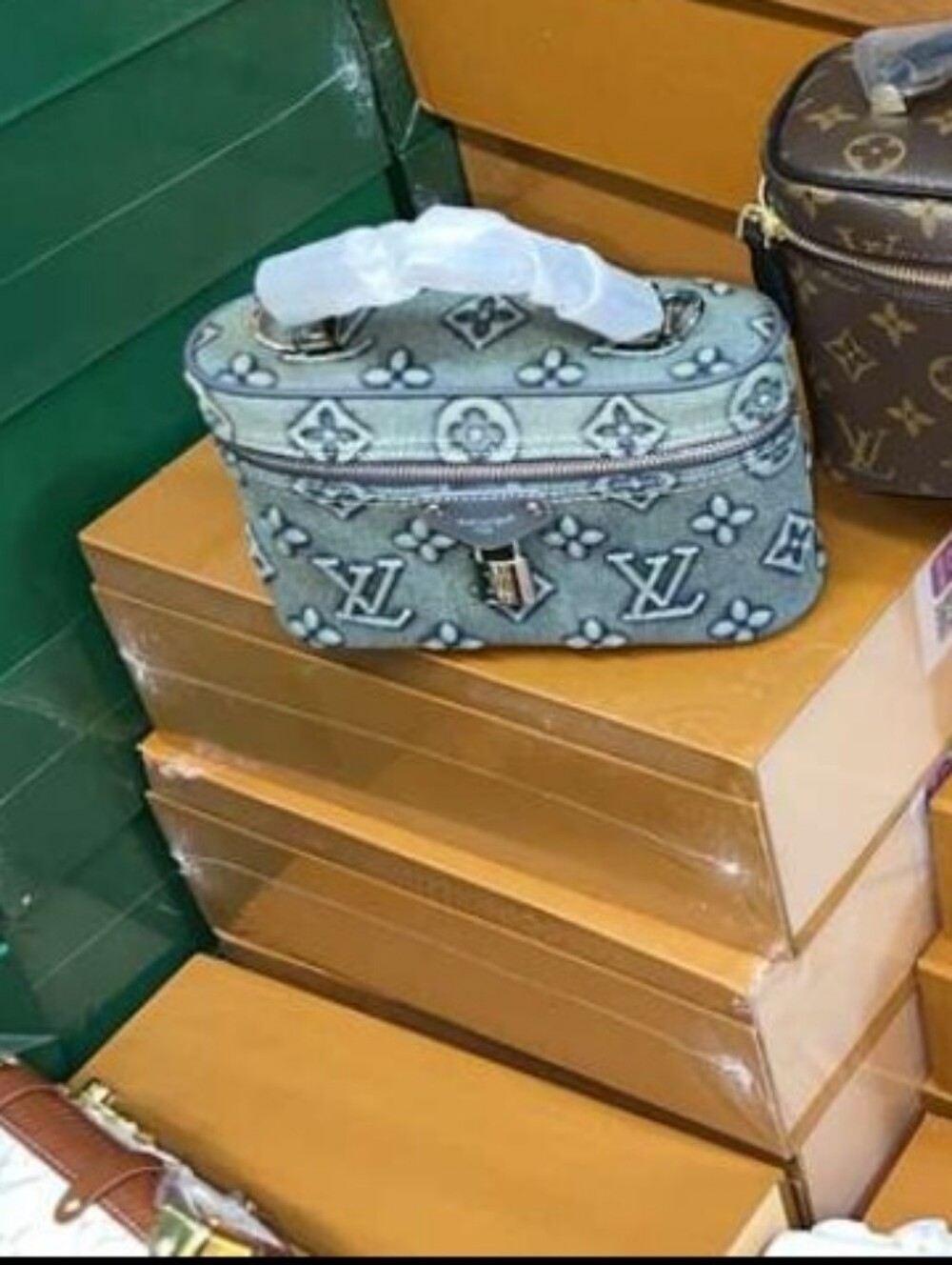 Cotton Delux Denim Monogram Mini Vanity Case in Washed Blue Unboxing